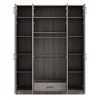TIRAMISUBEST 4-Door Wardrobe with Drawer & Top Cabinet - Mobile Storage with Locking Wheels | Spacious Closet Organizer - 4 of 4