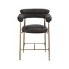 Meridian Furniture,Blake Black Boucle Fabric / Vegan Leather Counter Stool, Set of 2 - 4 of 4