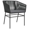 vidaXL Patio Dining Set with Cushions Table and Chairs Set Poly Rattan Glass - 63" x 31.5" x 29.1" Black 4 Piece - 4 of 4