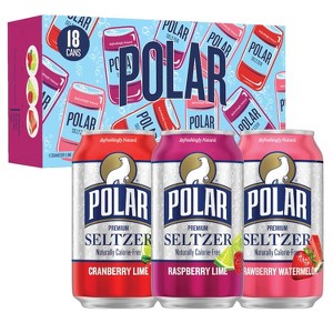 Polar Seltzer Water Berries Variety Pack, 12 fl oz cans, 18 pack - 1 of 4