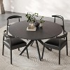 PexFix 47.2" Solid Wood Round Dining Kitchen Table for 4-6 People Modern Farmhouse Dining Room Tables for Dinette Restaurant Black - 3 of 4