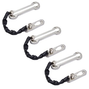 Built Industrial 3-Pack Stainless Steel Chain Door Lock with Faux Leather Chain Sleeve, 7.2-Inch Slide-Type Safety Chain Locks - 1 of 4