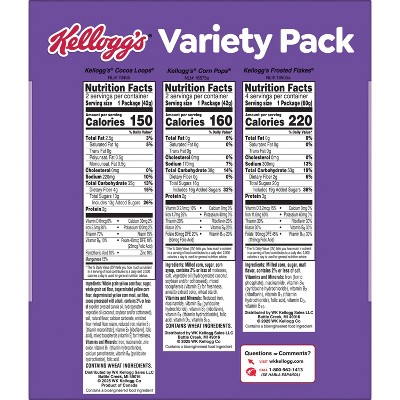 Kellogg's Variety Pack Breakfast Cereal Cups - 14.4oz/8ct