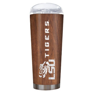 NCAA LSU Tigers 18oz Woodgrain Stainless Steel Roadie Tumbler