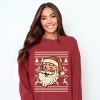 Simply Sage Market Ugly Sweater Santa Face Garment Dyed Sweatshirt - 2 of 4