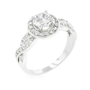 Slickblue Infinity Twist Halo Engagement Ring for Women, Round Cut Clear Cubic Zirconia, Sizes 5-10 - 1 of 4