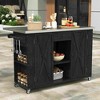 52'' Outdoor Kitchen Island with Foldable Top,Fir Wood Kitchen Cart with Storage and Bottle Opener,Patio Island Table with Towel Rack-Coolbibila - 2 of 4