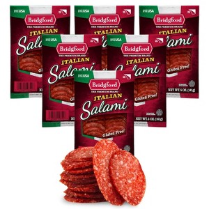 Bridgford Italian Salami 5 oz - Zero Carb Healthy Italian Salami Sliced Charcuterie Meat for Your Charcuterie Boards or Antipasto Platters - 1 of 4