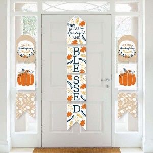 Big Dot of Happiness Happy Thanksgiving - Hanging Vertical Paper Door Banners - Fall Harvest Party Wall Decoration Kit - Indoor Door Decor - 1 of 4