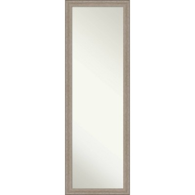 17" x 51" Curve Wood Framed Full Length On the Door Mirror Graywash - Amanti Art