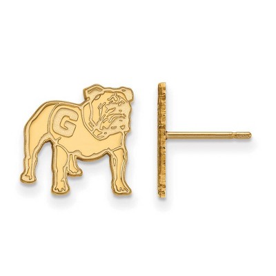 Black Bow Jewelry 10k Yellow Gold Georgia Bulldogs NCAA Post Earrings