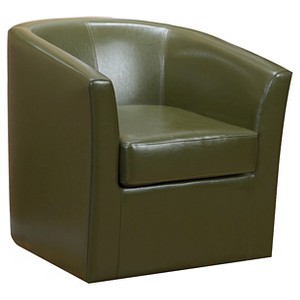 Daymian Faux Leather Swivel Club Chair - Christopher Knight Home, Oolong Tea Green