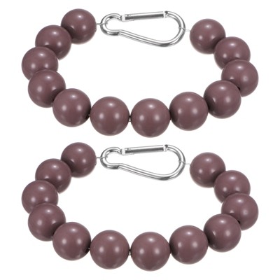 Unique Bargains Stainless Steel Indoor Outdoor Durable Flag Pole Beaded Flagpole Retainer Ring 12 Beads 2 Pcs