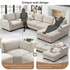 119" Chenille U-Shaped Sectional Sofa with Chaise & Cup Holders - 4 of 4