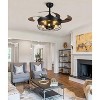 Ludomide 36" Retractable Ceiling Fan with Lights, Industrial Fandelier, Vintage Black Cage Fan for Living Room and Bedroom - 2 of 4