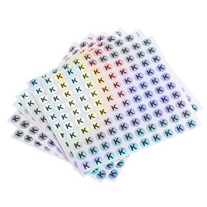 Unique Bargains Laser Capital Alphabet Round Self-Adhesive Reflective Letter Stickers 10 Pcs - 1 of 4