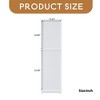 63" Tall Bathroom Storage Cabinet with Glass Doors, Free-Standing, Two Drawers, and Adjustable Shelves, MDF Board - Leovsnove - 4 of 4