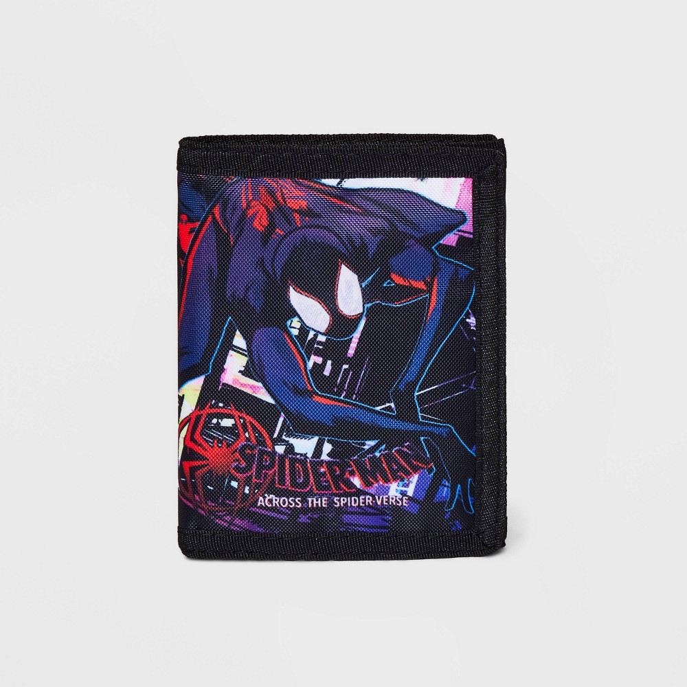 Photos - Travel Accessory Kids' Spider-Man: Miles Morales Into the Spider-Verse Trifold Wallet - Bla