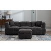 NicBex Couches for Living Room 87.7" Sectional Sofa Teddy Fleece Fabric Comfy Sofa with charging ports and  a Movable Storage Ottoman - 2 of 4