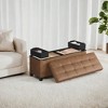 Storage Ottoman Bench with Legs, 15 x 43 x 15.7 Inches, 30 Gal. (112 L) Capacity, Synthetic Leather, Multi-Functional Footrest and Seat - 2 of 4