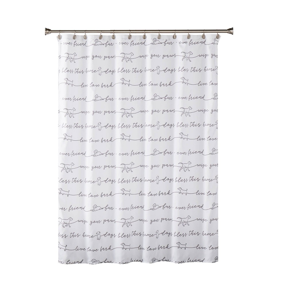 Photos - Shower Curtain Furever Friends Fabric  Black - SKL Home