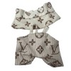 Tan Designer Overalls with Headband for 17.5 Labubu Dolls - 4 of 4