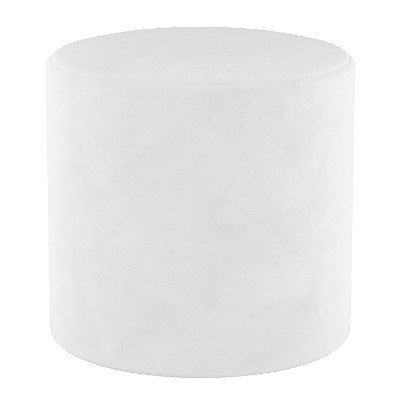 Round Ottoman in Velvet White - Project 62™