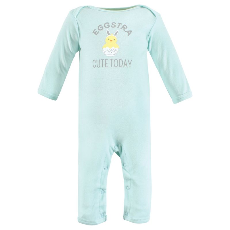 Hudson Baby Unisex Baby Cotton Coveralls, Eggstra Cute, 3 of 6