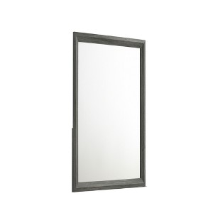 FONTOI Denver Modern Square Mirror with Wood Frame Stylish Bedroom Accent for Contemporary Home and Interior Décor Spaces, Gray, 0.98"*39.57"*39.57" - 1 of 4