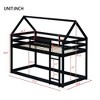 Kumasinova Twin-Over-Twin Rubber Wood Floor Bed Bunk Bed, House-Shaped Roof Design Twin Size Bed Frame with Ladder & Guardrails for Kids' Bedrooms - 4 of 4