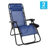 Flash Furniture Adjustable Folding Mesh Zero Gravity Reclining Lounge Chair with Pillow and Cup Holder Tray, Set of 2 - 2 of 4