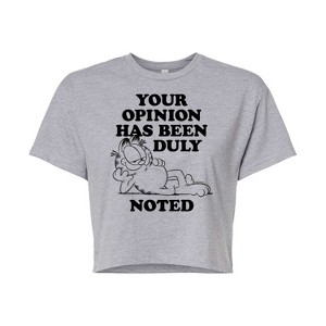 Women's - Garfield - Your Opinion Has Been Duly Noted Cropped Graphic T-Shirt - 1 of 4