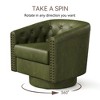 Dyonery Swivel Barrel Accent Chair, Faux Leather Nailhead Armchair, 360° Modern Comfy Reading Chair for Living Room & Bedroom - 4 of 4