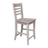 24" Roma Counter Height Barstool Washed Gray Taupe - International Concepts: Solid Wood, Ladder-Back - 3 of 4