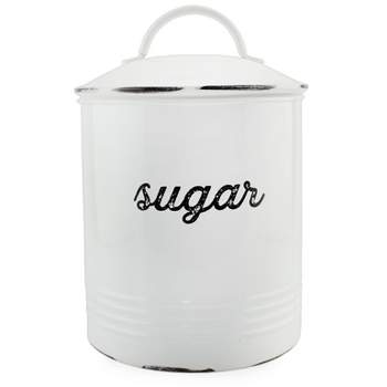 AuldHome Design Enamelware Sugar Canister; Rustic Farmhouse Style Kitchen Storage