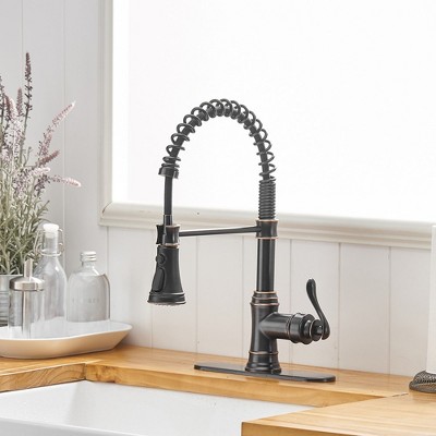 Oil Rubbed Bronze Pull-Down Kitchen Faucet with Spray