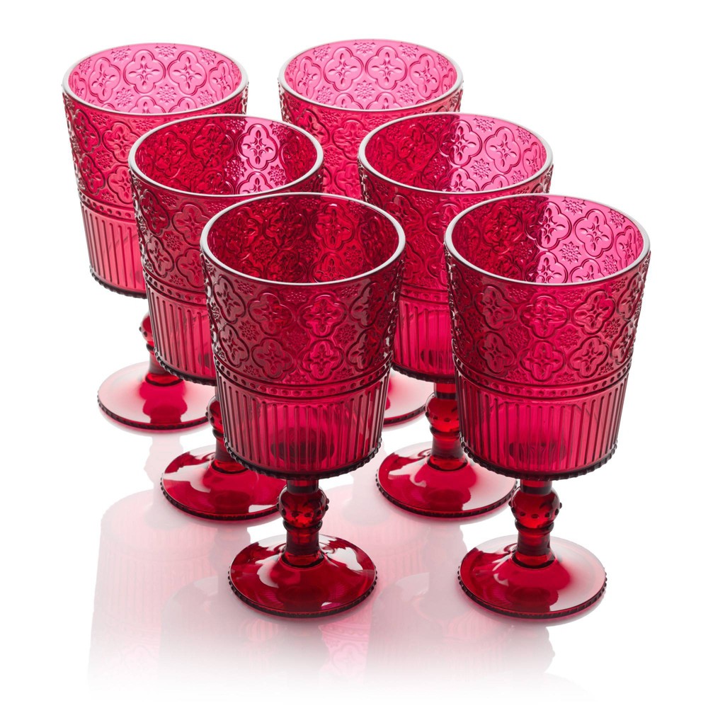 Photos - Glass Certified International  14oz Acrylic All Purpose Goblets Victoria Ruby Red (Set of 6)