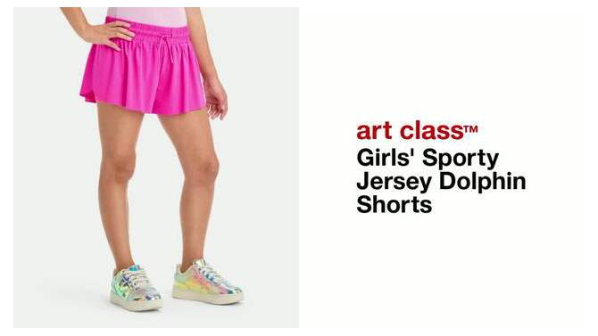 Girls' Sporty Jersey Dolphin Shorts - art class™, 2 of 5, play video