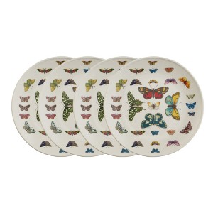Portmeirion Botanic Garden Harmony 8.5" Salad Plate (Set of 4), Papilio Butterfly Motif, Dishwasher, Microwave, Oven & Freezer Safe Porcelain - 1 of 4