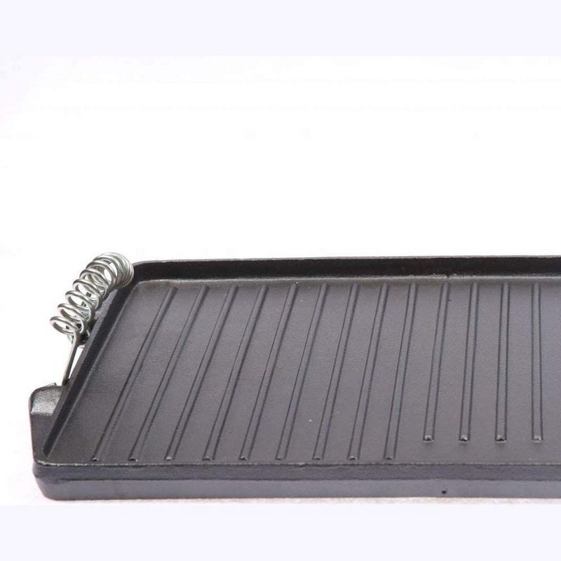 Bruntmor 17"x9" Pre-Seasoned Cast Iron Grill/Griddle Pan, with Easy Grip Handles, 3 of 7