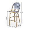 ?Vynxaria Set of 2 French-Inspired Outdoor PE Rattan Barstools - 3 of 4