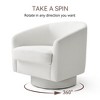 Vipbear Set of 1/2 Swivel Barrel Accent Chair,Round Chenille/Faux Leather Living Room Arm Chairs,Modern Upholstered Comfty Chairs,Small Club Armchair - 4 of 4