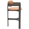 Brown Faux Leather 40" H Barstool with Ergonomic Footrest, Padded Seat, and Durable Wood Frame by Zuo Modern - 2 of 4