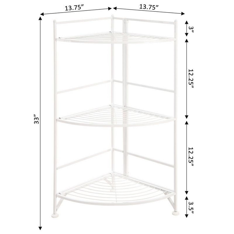 32.5" 3 Tier Corner Folding Metal Corner Shelf - Breighton Home, 4 of 9