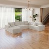 131.9"104.3" Plush Corduroy 4-Piece Modular Sectional Sofa with No Assembly Required and Comfortable Chaise Lounge - 3 of 4