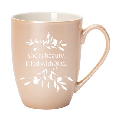 Elanze Designs She Is Beauty Filled With Grace Precious Pearl 10 ounce New Bone China Coffee Cup Mug