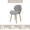 CAVINAS 19.8" Modern Minimalist Dining Chairs,Set of 2,Teddy Velvet Accent Chairs for Dining Room,Dining Furniture Chair,Vanity Chairs - 3 of 4