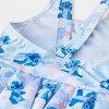 Baby Girls' Disney Stitch Floral Ruffle One Piece Swimsuit - Lavender - 3 of 4