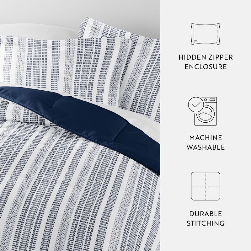 Geometric Modern Reversible Soft Comforter Sets, Down Alternative, Easy Care - Becky Cameron, 6 of 22