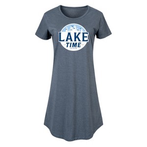 Women's - Instant Message - Lake Time Graphic T-shirt Dress - 1 of 4